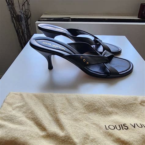 louis vuitton black strappy heels